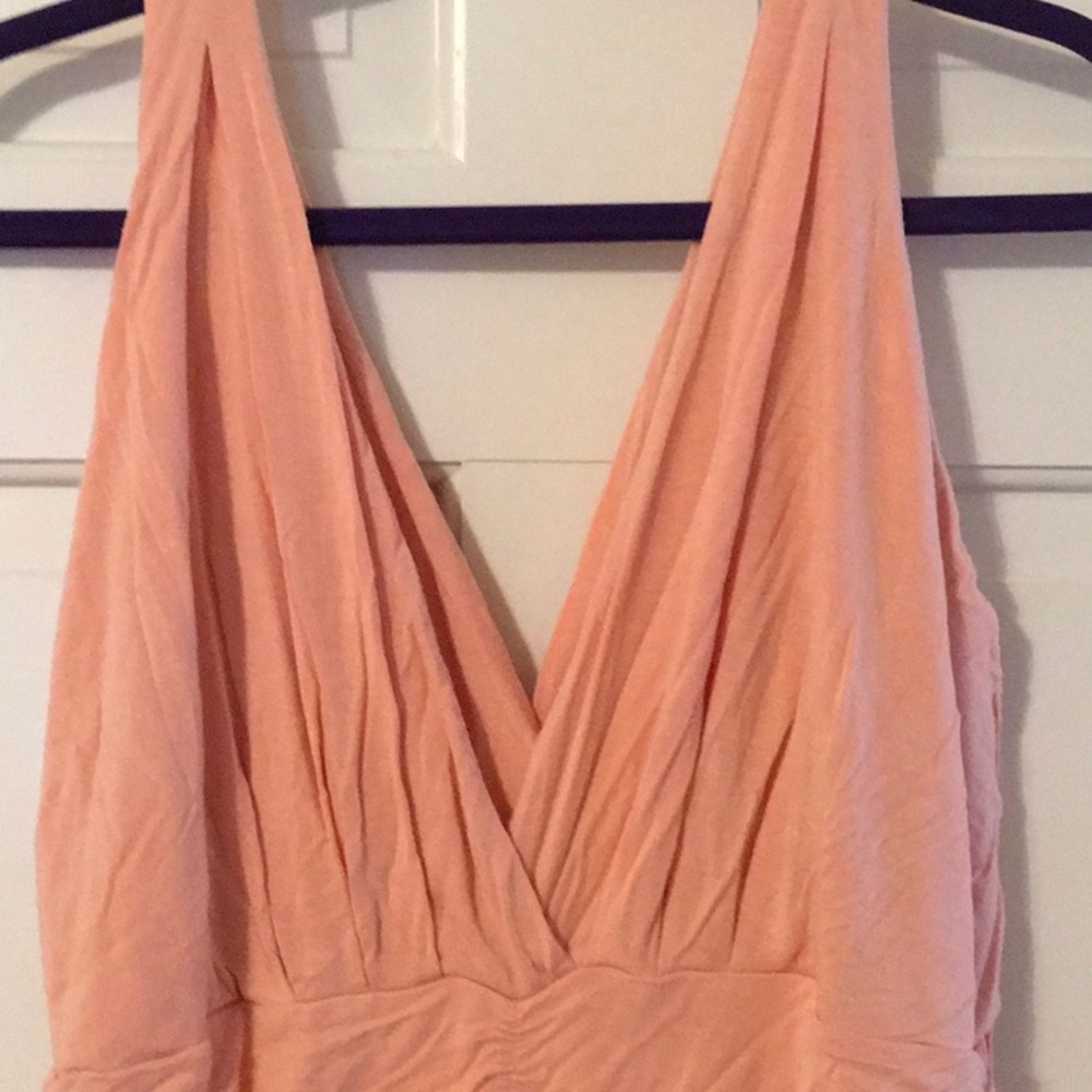 EUC,IMAN,1XP,Cotton,peach color,step in design,gathered waist,maxi dress - Picture 6 of 7